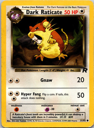 2000 Team Rocket 51/82 Dark Raticate LP