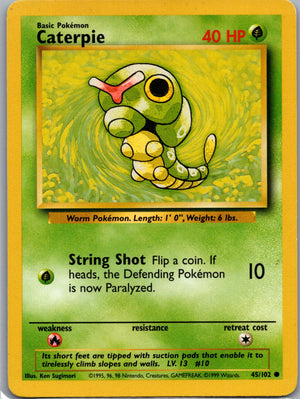 1999 Base Set  045/102 Caterpie Common M101