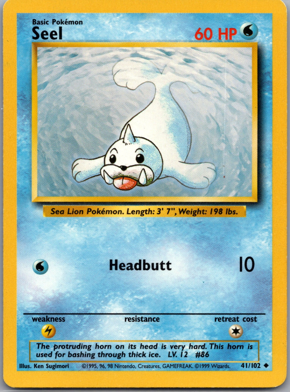 1999 Base Set (Shadowless) 041/102 Seel LP