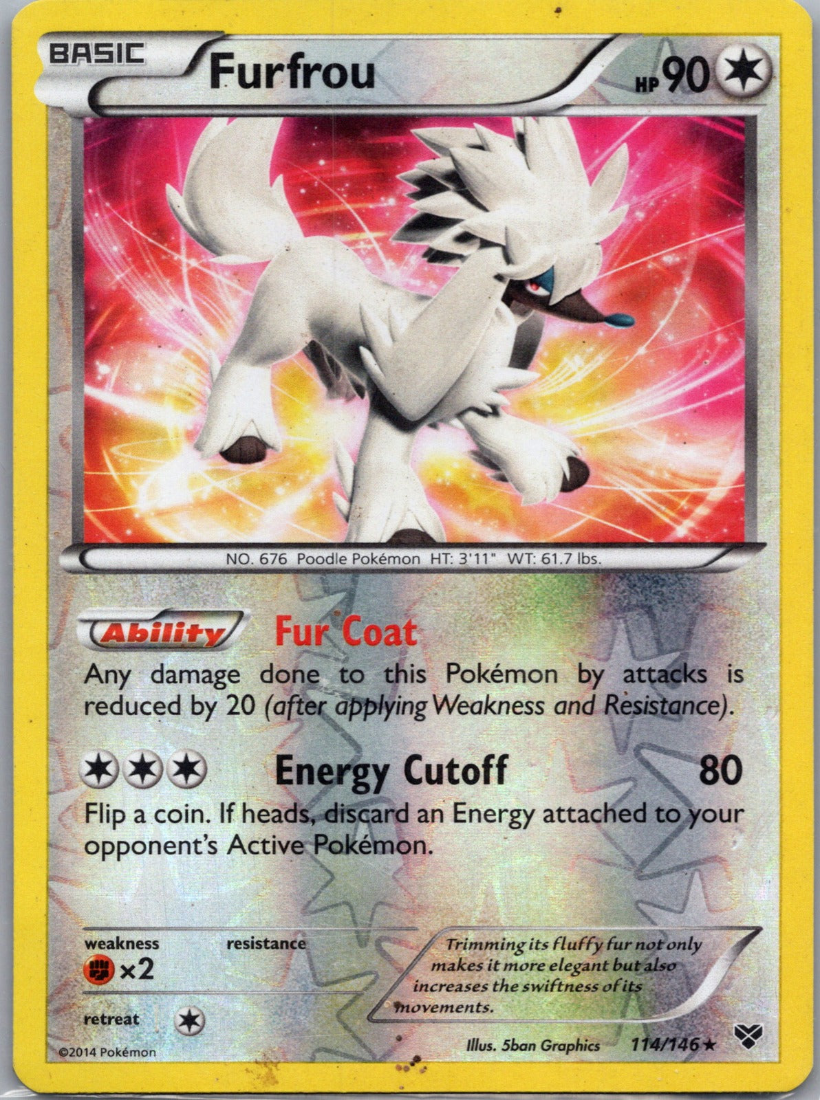 2014 XY Base Set 114/146 Furfrou [Reverse] LP G227