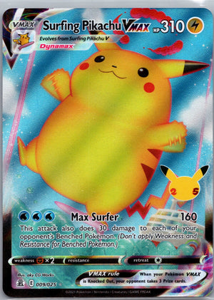 Surfing Pikachu VMAX Holofoil Ultra Rare Celebrations 009/025 NM