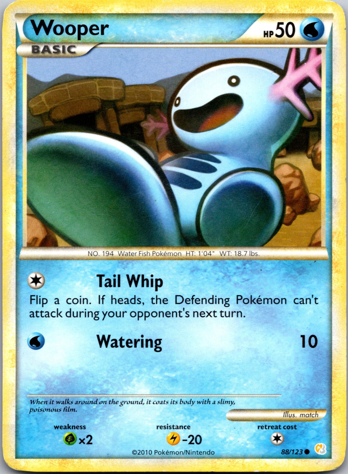 2010 HeartGold SoulSilver 88/123 Wooper LP D36