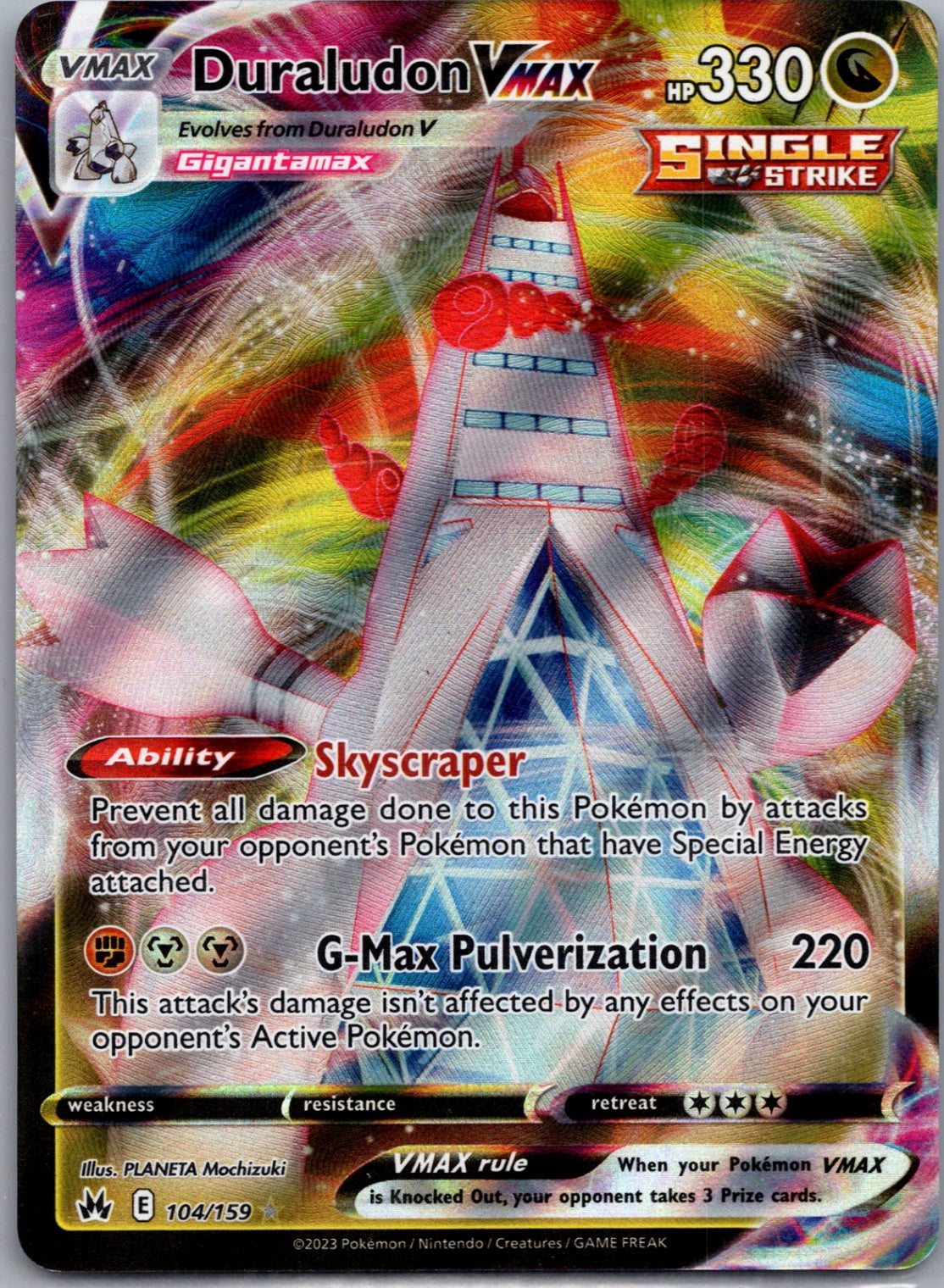 Duraludon VMAX Holofoil Ultra Rare Crown Zenith 104/159 NM