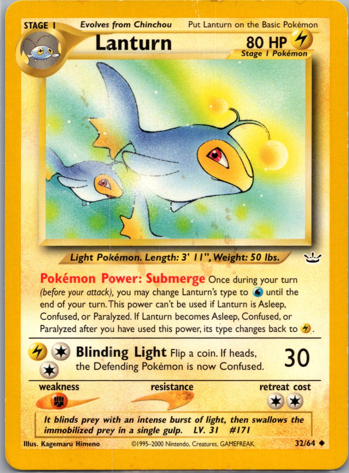 Neo Revelation 32/64 Lanturn Uncommon NM