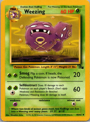 1999 Fossil #45/62 Weezing Uncommon B120