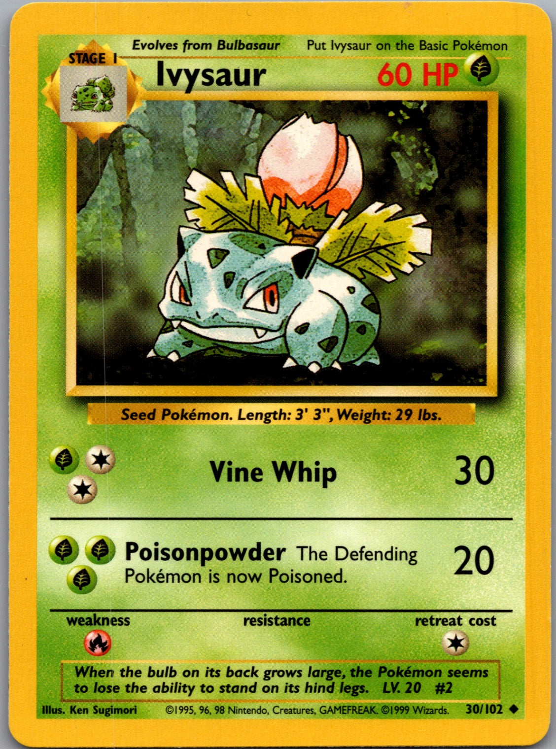 1999 Base Set #030/102 Ivysaur Uncommon C41