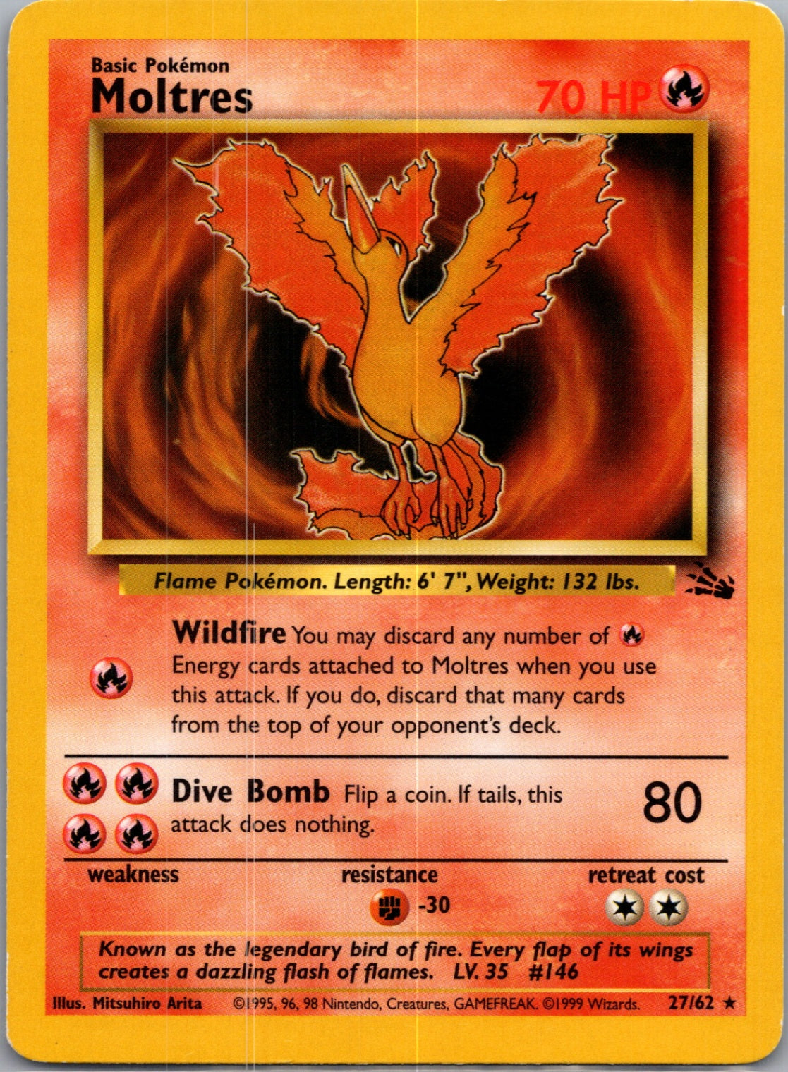 Fossil 27/62 Moltres (27) Rare NM