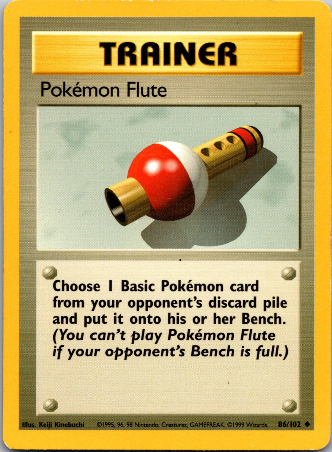 1999 Base Set 086/102 Pokemon Flute Uncommon C293