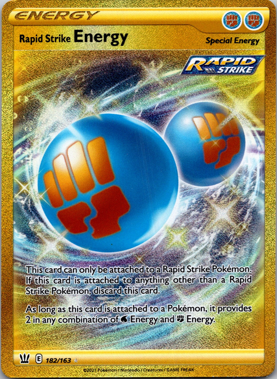 2021 SWSH05: Battle Styles 182/163 Rapid Strike Energy (Secret) LP