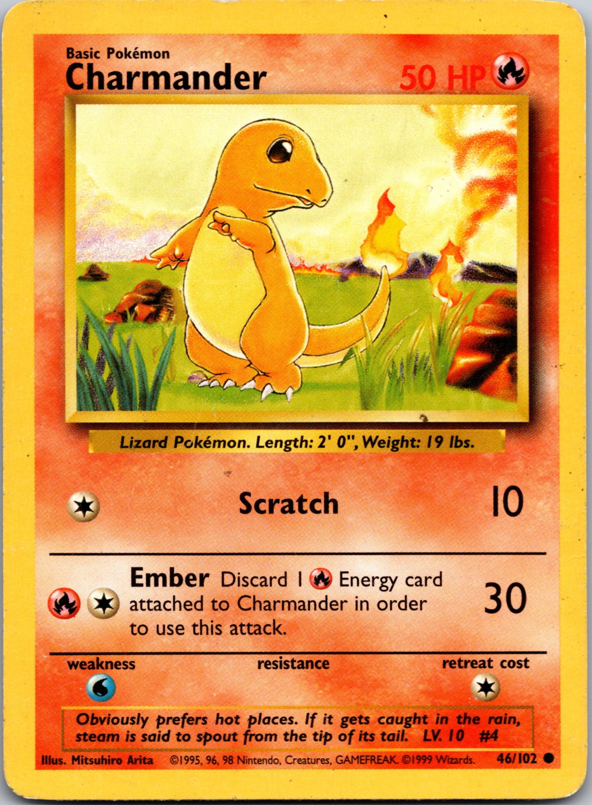 1999 Base Set (Shadowless) 046/102 Charmander LP