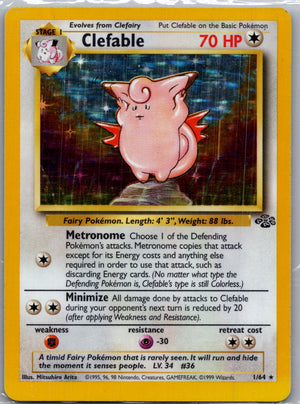 1999 Jungle 01/64 Clefable (1) Holo Rare F50
