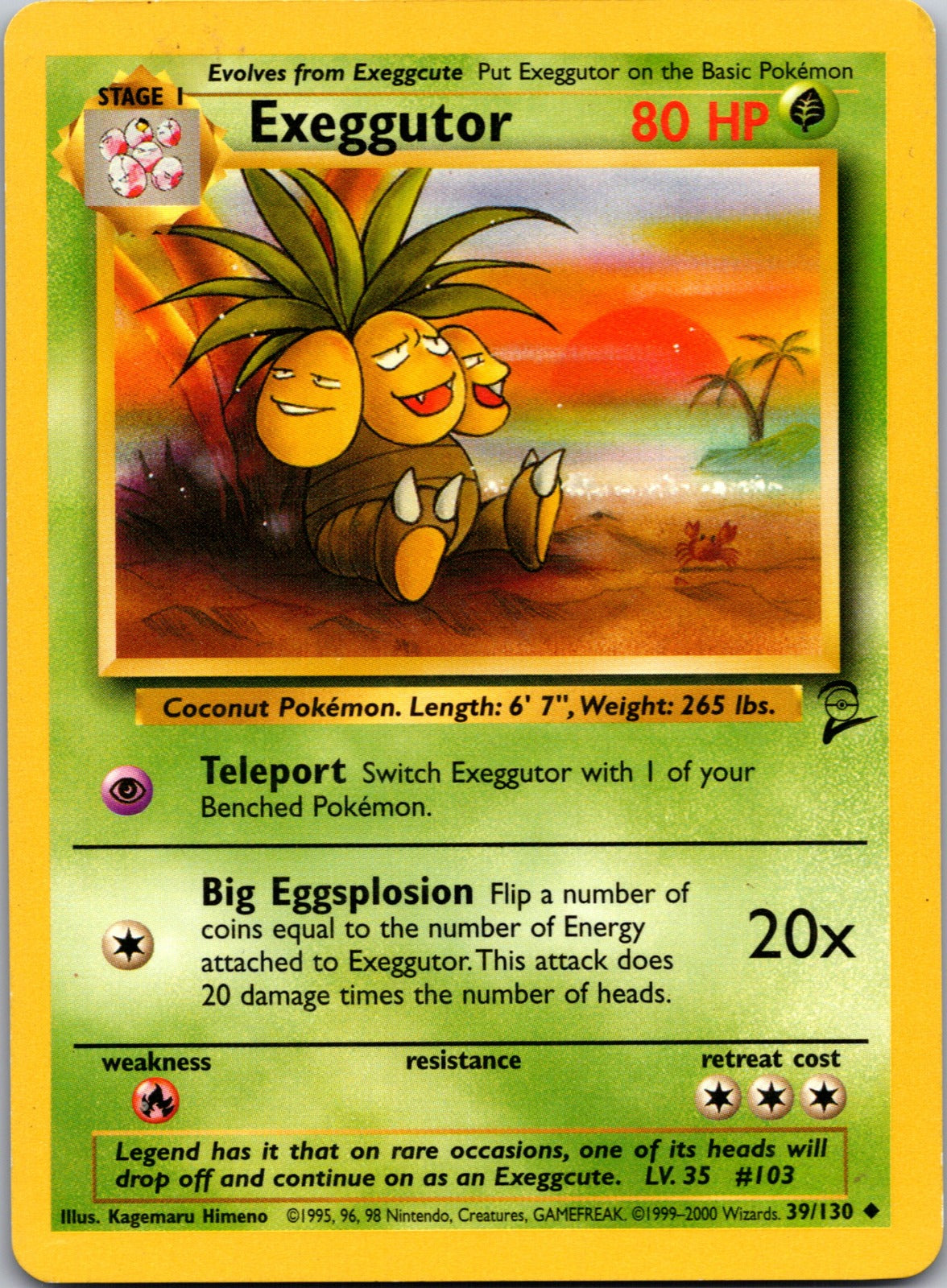2000 Base Set 2 039/130 Exeggutor LP