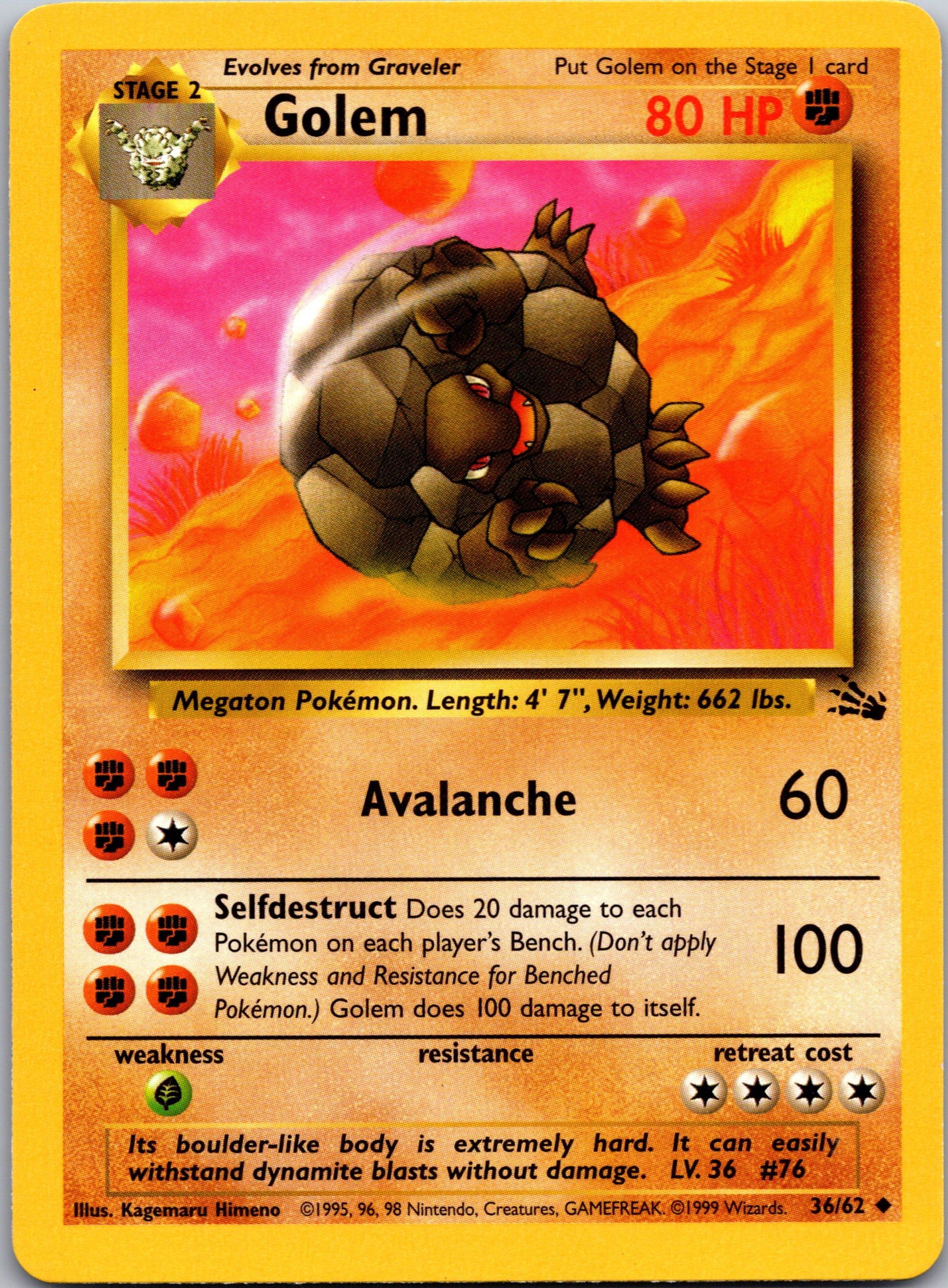 2000 Fossil 36/62 Golem Uncommon A319