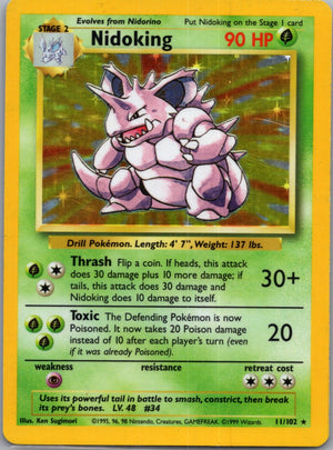 1999 Base Set 011/102 Nidoking Holo Rare G282