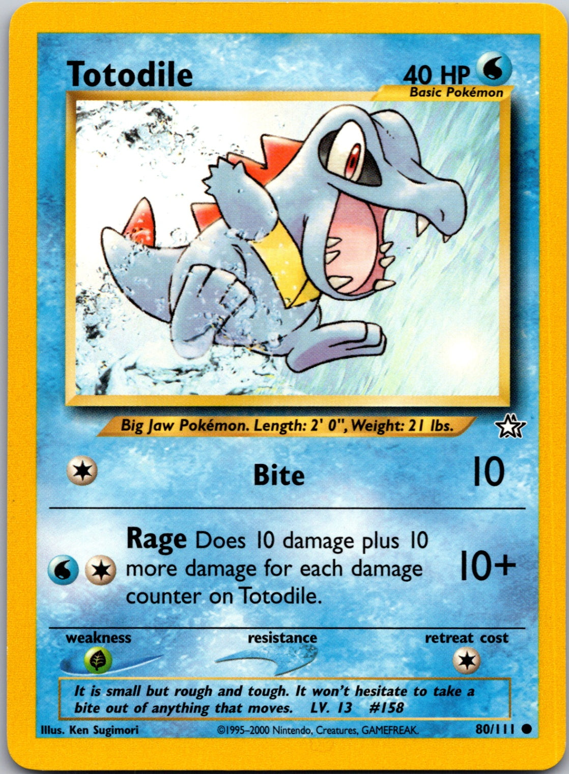 2000 Neo Genesis 080/111 Totodile (80) Common L101