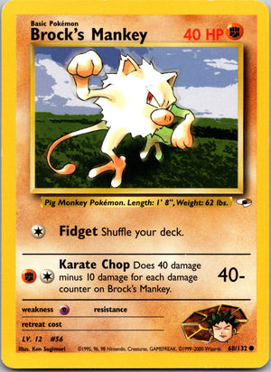 2000 Gym Heroes 068/132 Brock's Mankey (68) LP