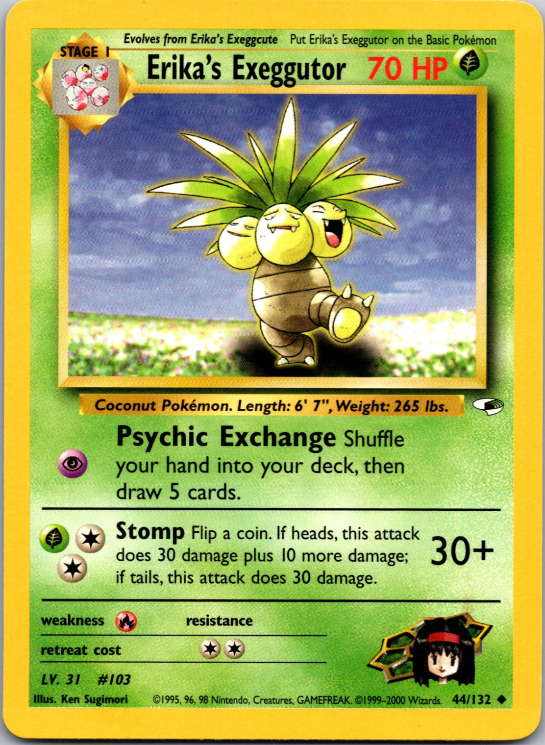 2000 Gym Heroes #044/132 Erika's Exeggutor Uncommon C151