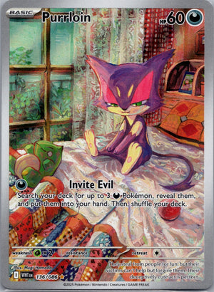 Purrloin Holofoil Illustration Rare SV: White Flare 136/086 NM