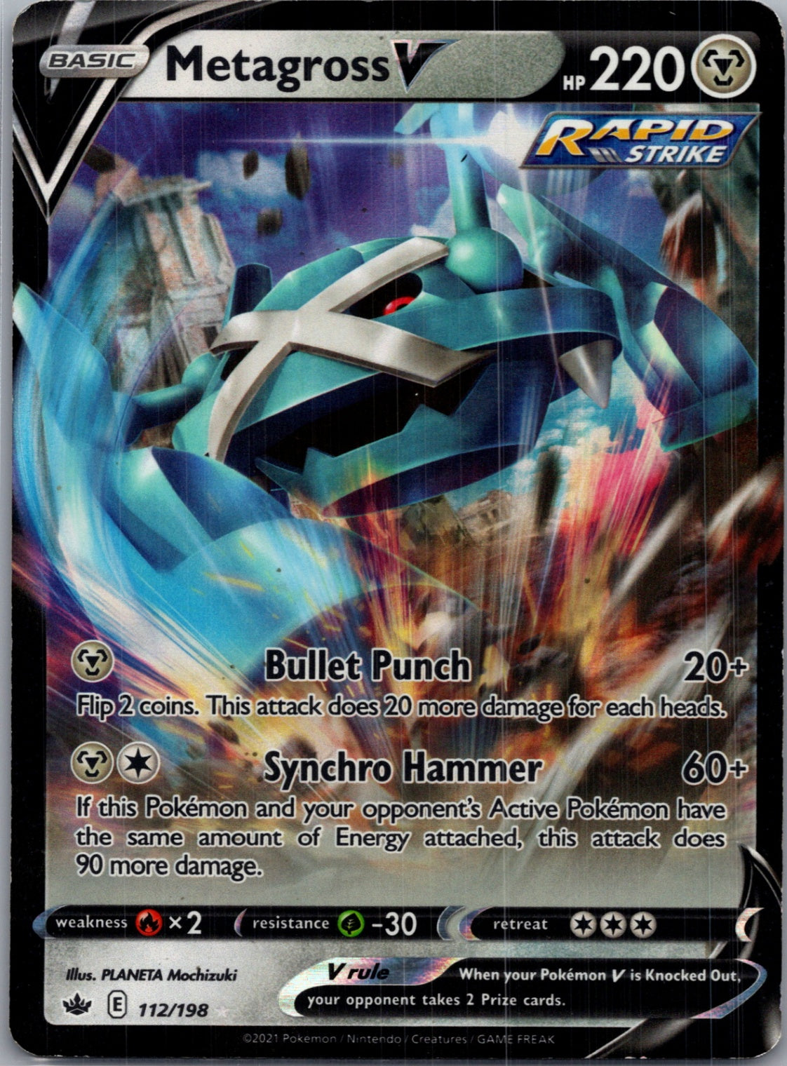 2021 SWSH06: Chilling Reign 112/198 Metagross V Ultra Rare F43