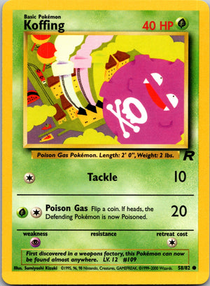 2000 Team Rocket 58/82 Koffing Common L12