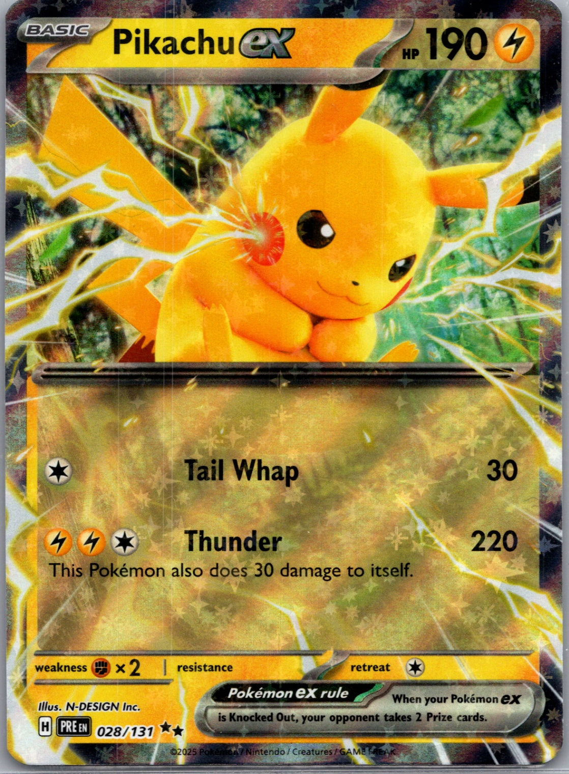 Pikachu ex Holofoil Double Rare SV: Prismatic Evolutions 028/131 NM