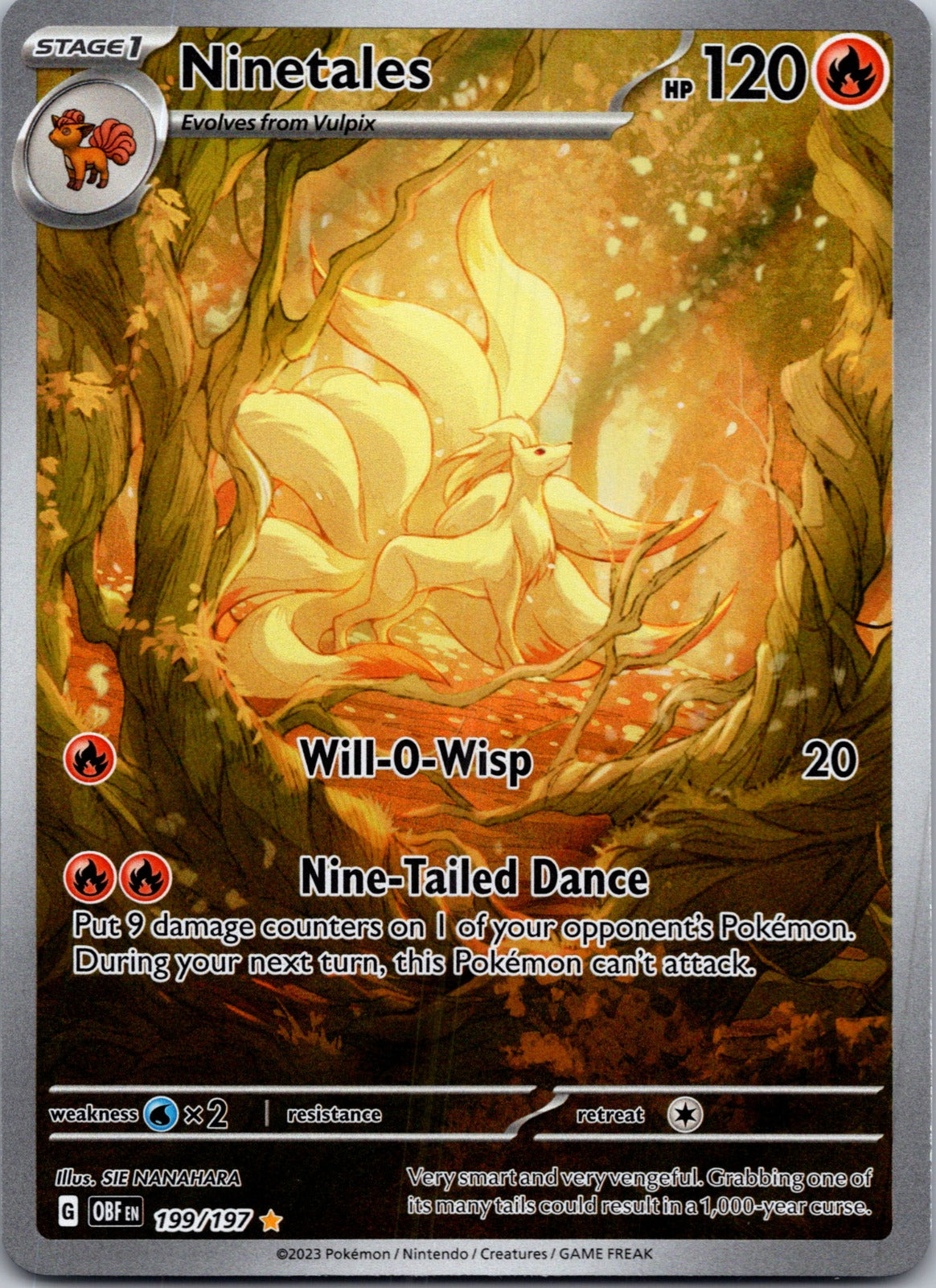 2023 SV03: Obsidian Flames 199/197 Ninetales LP