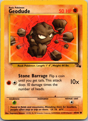 1999 Fossil 47/62 Geodude Common M323