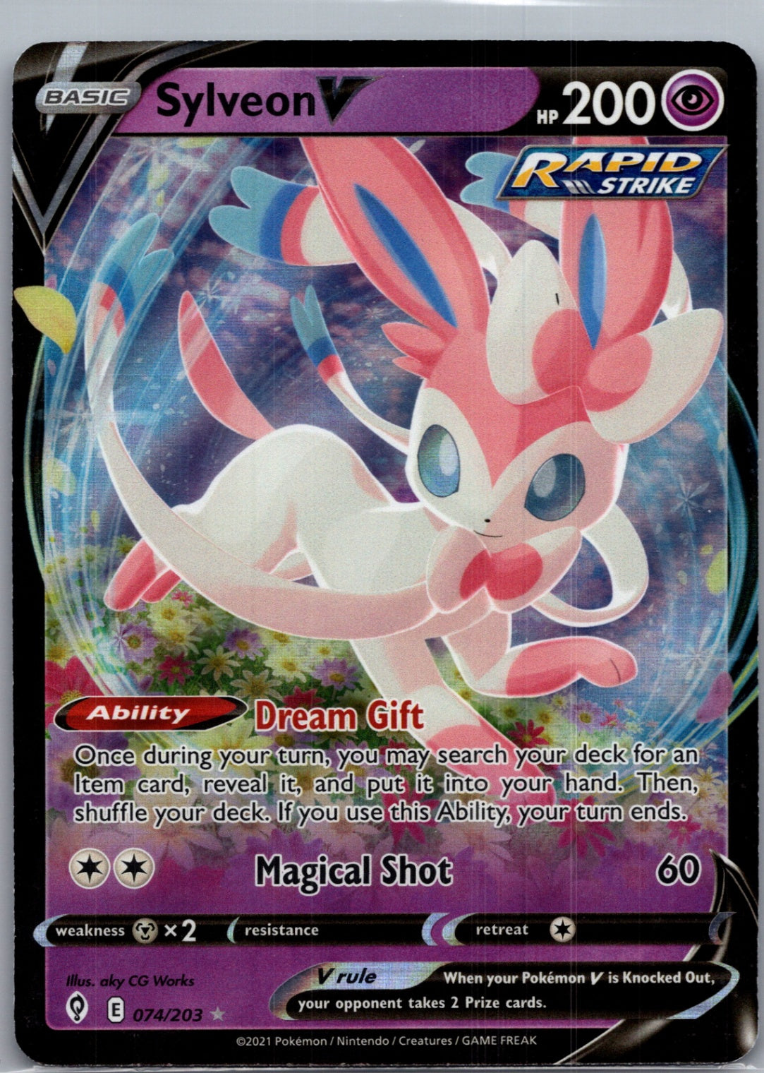 2021 SWSH07: Evolving Skies 074/203 Sylveon V Ultra Rare G336