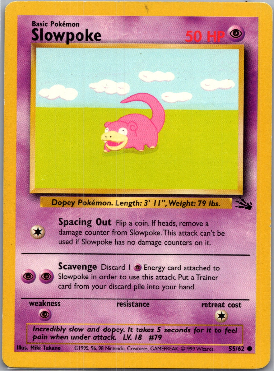 Fossil 55/62 Slowpoke Common NM
