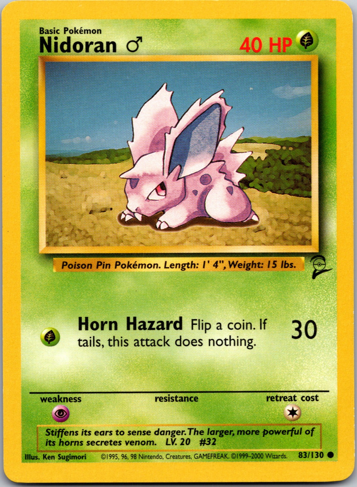 2000 Base Set 2 083/130 Nidoran M LP
