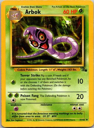1999 Fossil 31/62 Arbok LP