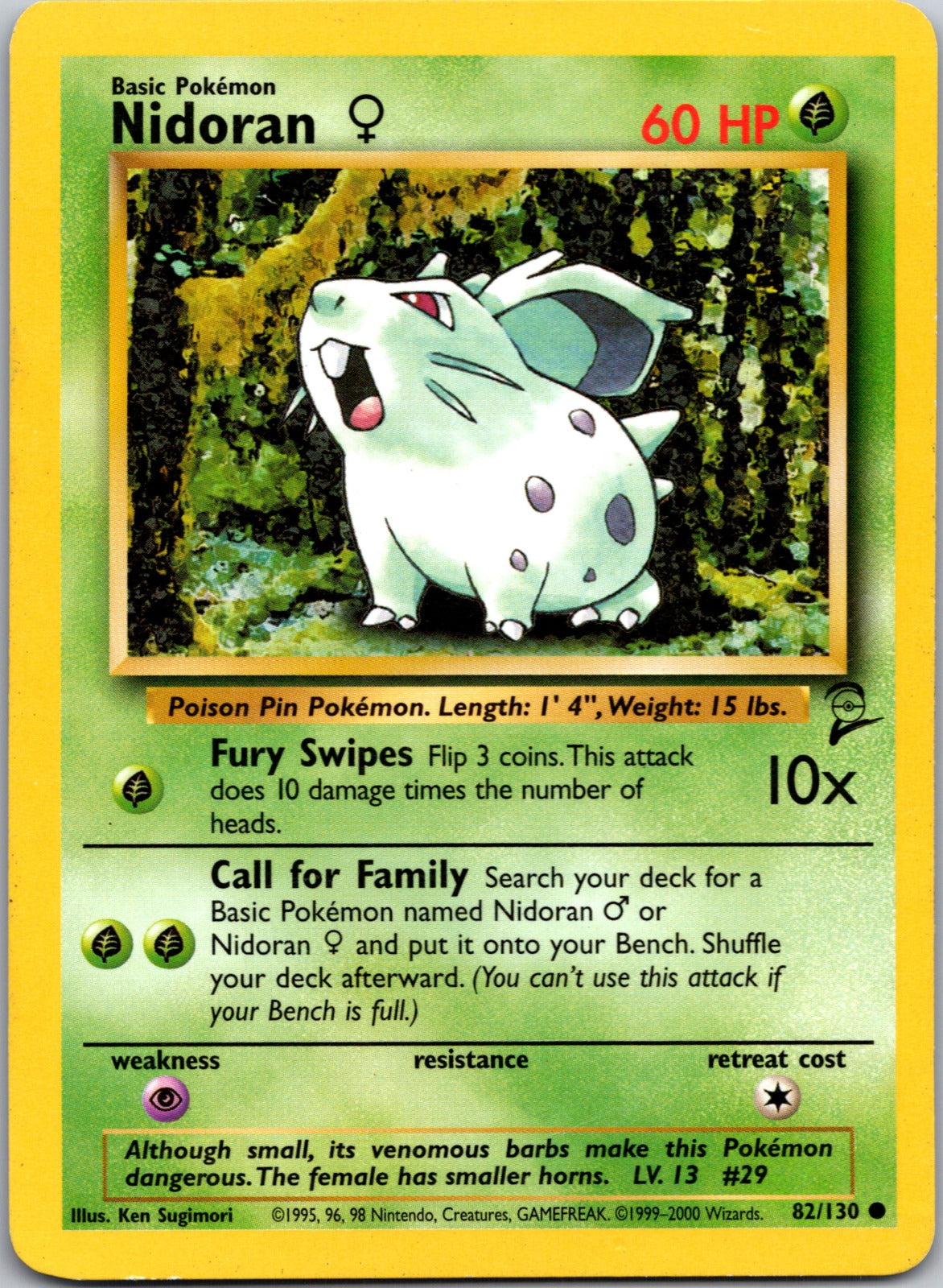 2000 Base Set 2 082/130 Nidoran F LP