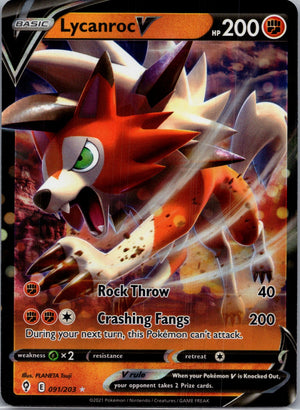 2021 SWSH07: Evolving Skies 091/203 Lycanroc V Ultra Rare G335