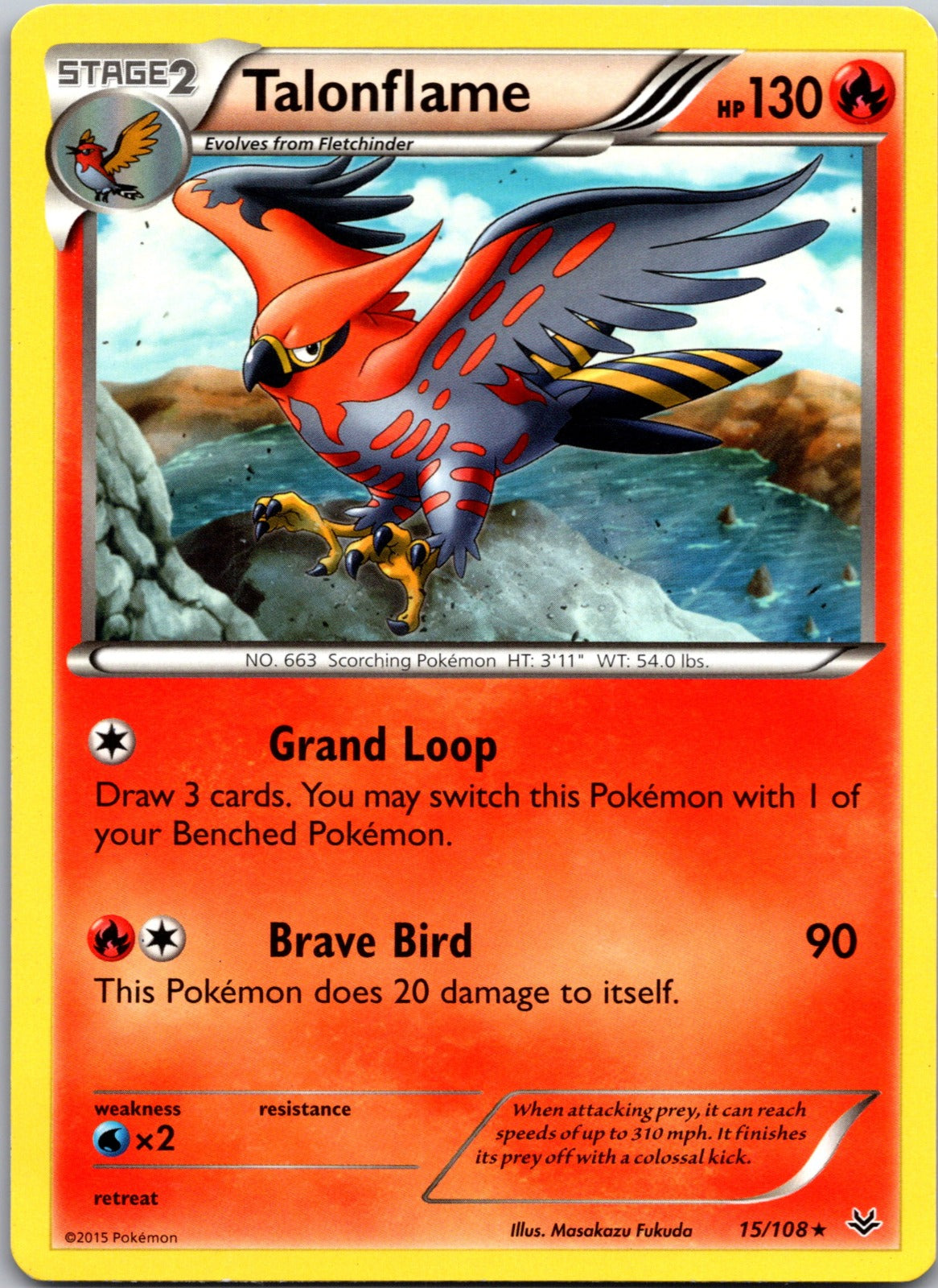 2015 XY - Roaring Skies 15/108 Talonflame LP