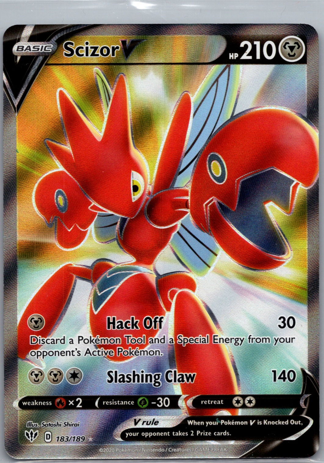 2020 SWSH03: Darkness Ablaze 183/189 Scizor V (Full Art) Ultra Rare D238