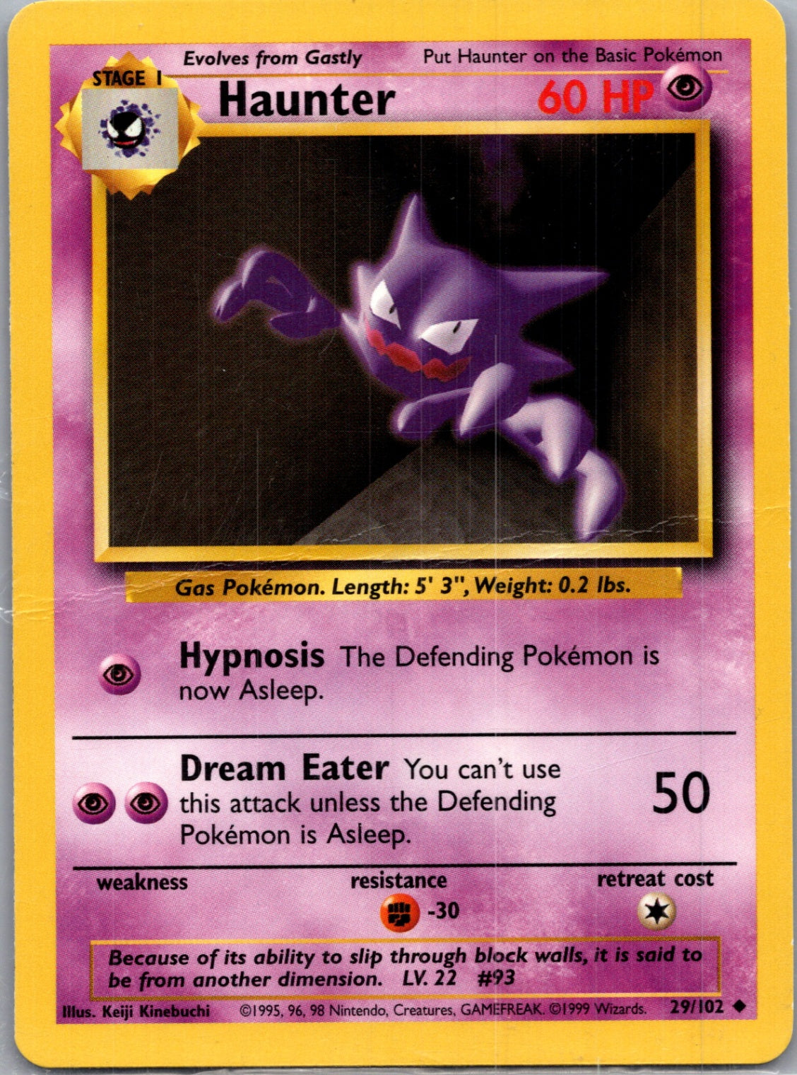 1999 Base Set 029/102 Haunter Uncommon F40