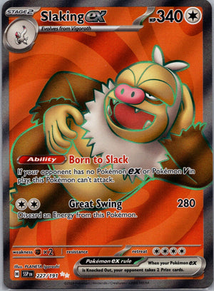 Slaking ex Holofoil Ultra Rare SV08: Surging Sparks 227/191 NM