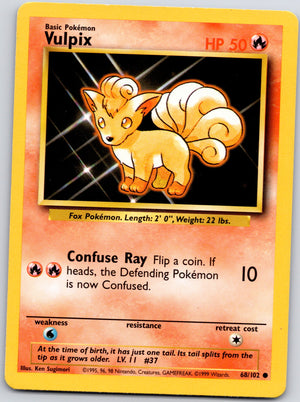 1999 Base Set 068/102 Vulpix Common A14