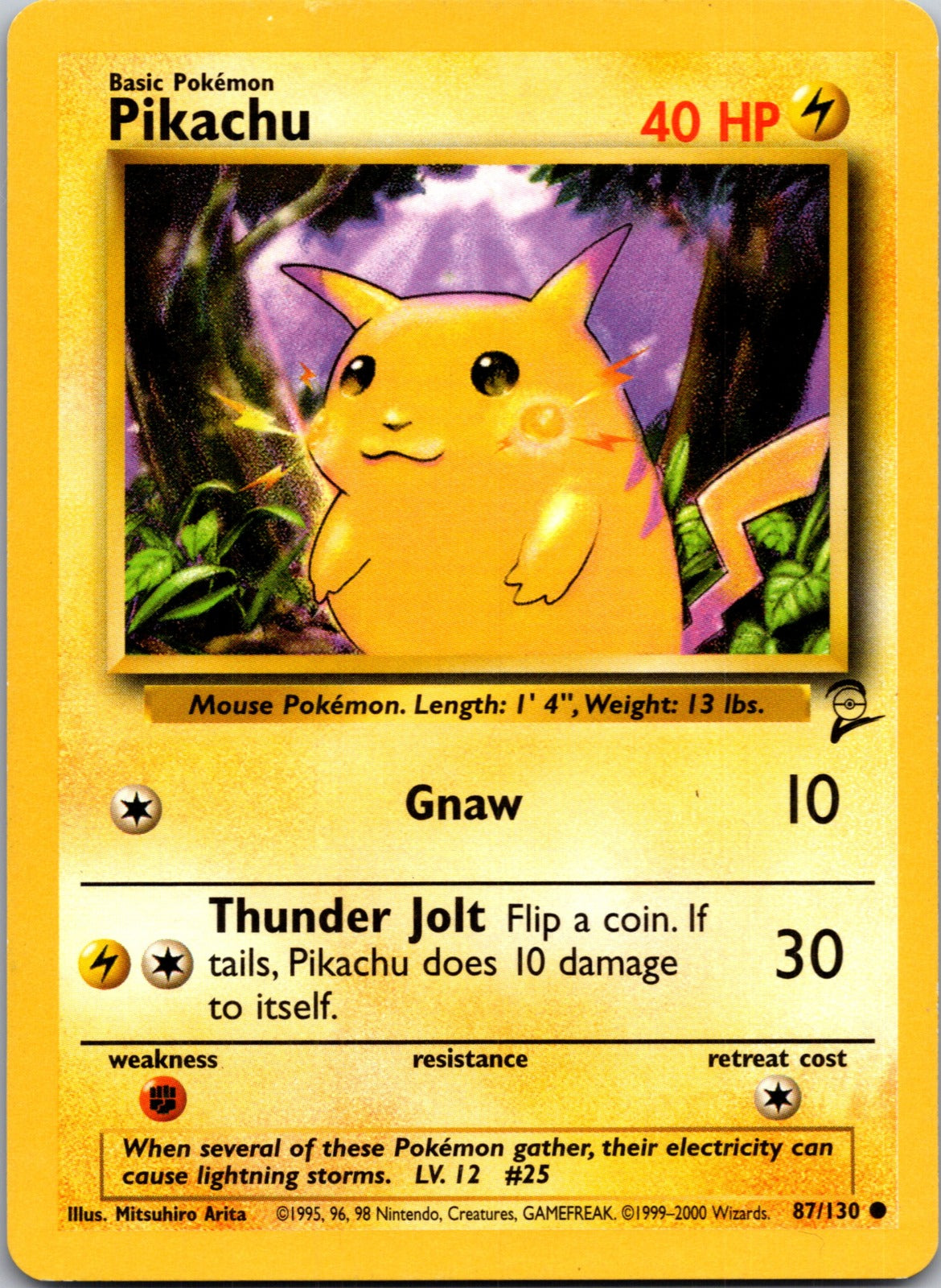 2000 Base Set 2 087/130 Pikachu LP