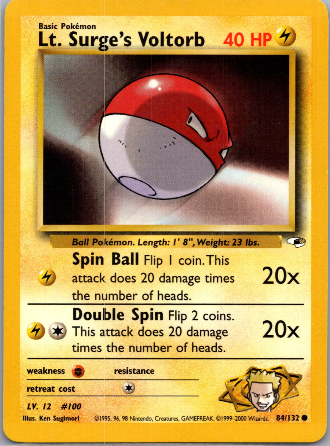 Gym Heroes 084/132 Lt. Surge's Voltorb Common NM