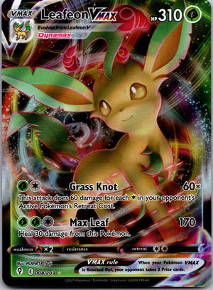 2021 SWSH07: Evolving Skies 008/203 Leafeon VMAX NM
