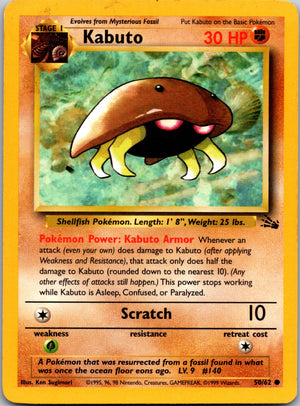 1999 Fossil #50/62 Kabuto Common A192