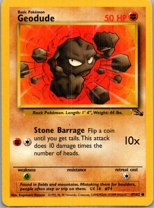 1999 Fossil #47/62 Geodude Common B145