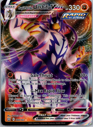2021 SWSH05: Battle Styles 088/163 Rapid Strike Urshifu VMAX Ultra Rare D127