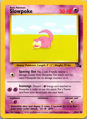 1999 Fossil 55/62 Slowpoke Common A142