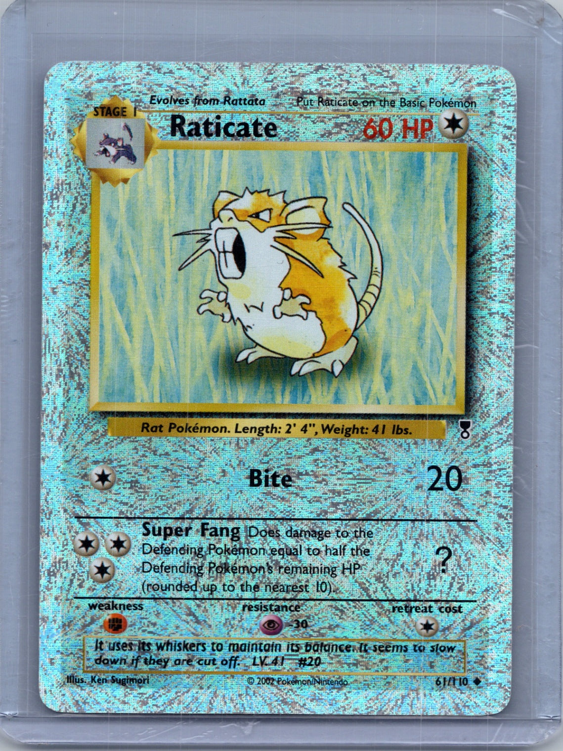 2002 Legenardy Collection 061/110 Raticate Reverse Holo T1