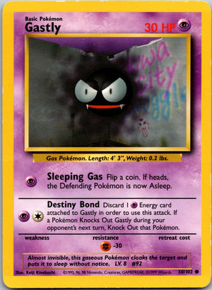 1999 Base Set (Shadowless) 050/102 Gastly LP