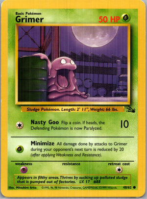 1999 Fossil #48/62 Grimer Common B182