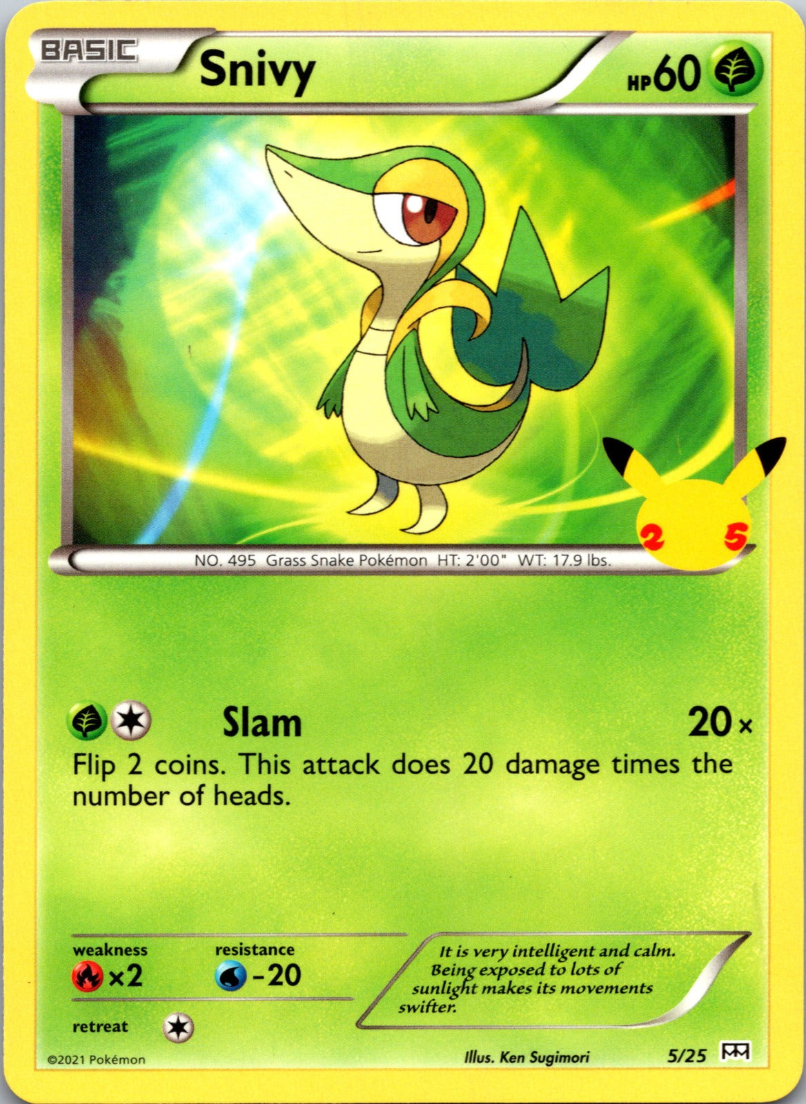 2021 McDonald's 25th Anniversary Promo 005/025 Snivy NM  X230