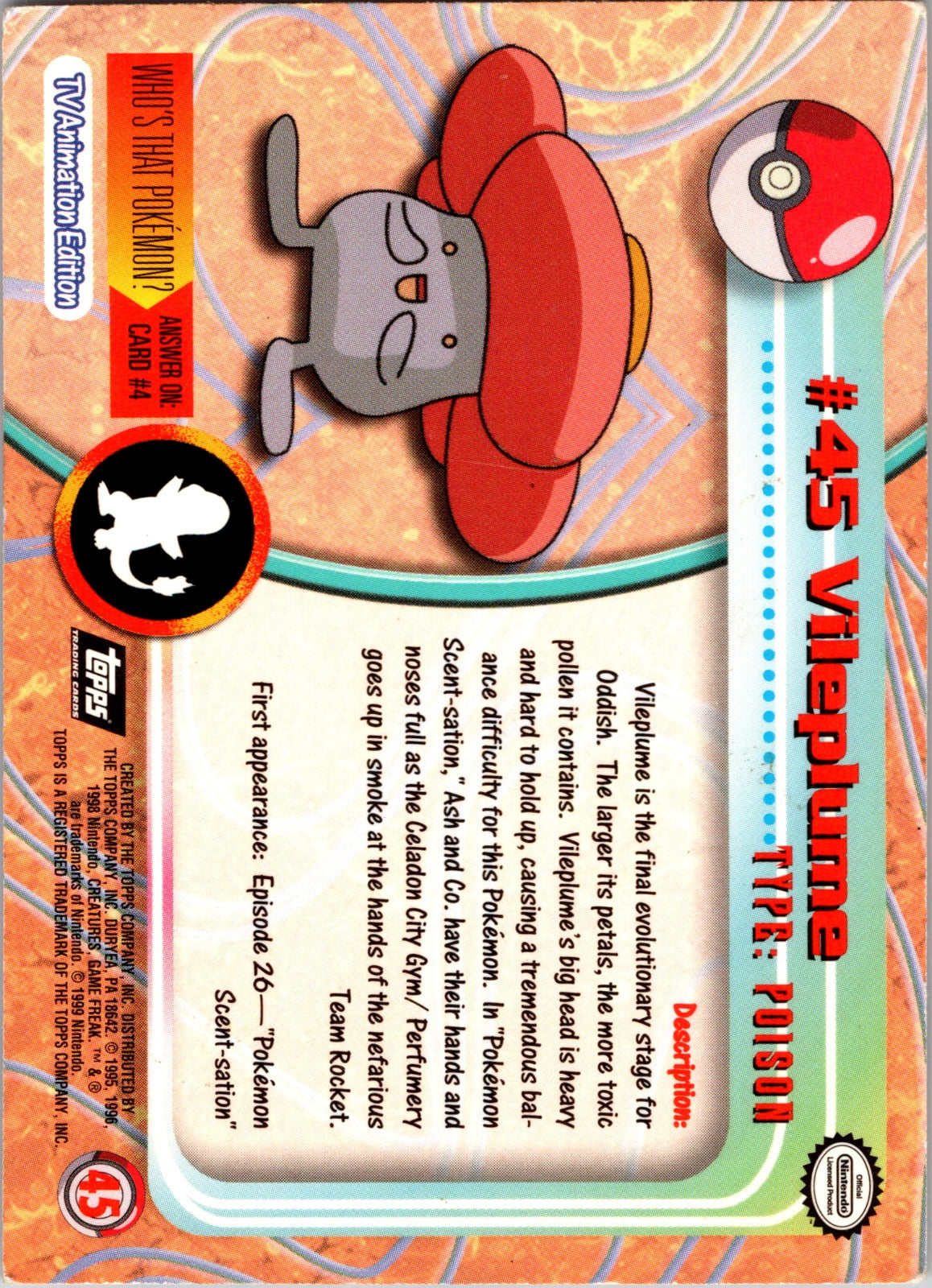 1999 Topps TV Vileplume MP  P74